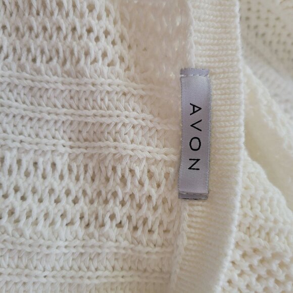 Avon Womens White Textured Knit Sweater 1x with Button Details - Picture 4 of 6